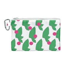 Feuilles Et Pois Canvas Cosmetic Bag (medium)