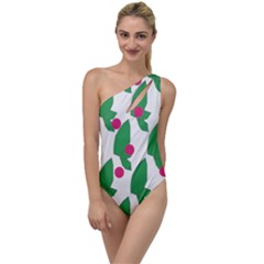 Feuilles Et Pois To One Side Swimsuit