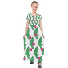 Feuilles Et Pois Kids  Short Sleeve Maxi Dress