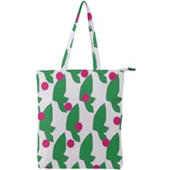 Feuilles Et Pois Double Zip Up Tote Bag