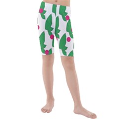 Feuilles Et Pois Kids  Mid Length Swim Shorts by perlette