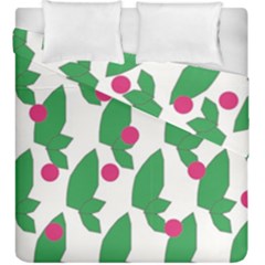 Feuilles Et Pois Duvet Cover Double Side (king Size)