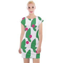 Feuilles Et Pois Cap Sleeve Bodycon Dress by perlette