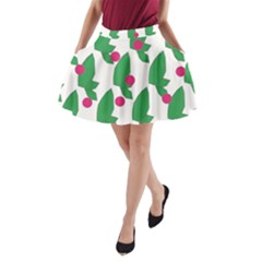 Feuilles Et Pois A-line Pocket Skirt