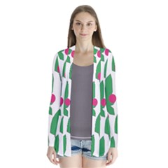 Feuilles Et Pois Drape Collar Cardigan by perlette