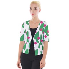 Feuilles Et Pois Cropped Button Cardigan by perlette