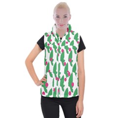 Feuilles Et Pois Women s Button Up Vest