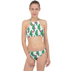 Feuilles Et Pois Racer Front Bikini Set