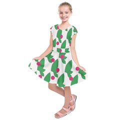 Feuilles Et Pois Kids  Short Sleeve Dress