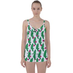 Feuilles Et Pois Tie Front Two Piece Tankini