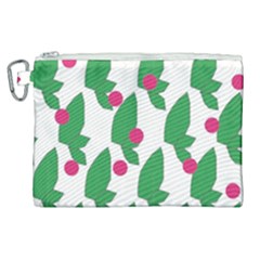 Feuilles Et Pois Canvas Cosmetic Bag (xl)