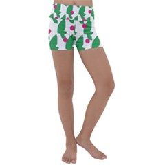 Feuilles Et Pois Kids  Lightweight Velour Yoga Shorts