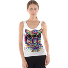 Tiger - White Background Tank Top by WensdaiAmbrose