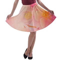 Wonderful Floral Design, Soft Colors A-line Skater Skirt by FantasyWorld7