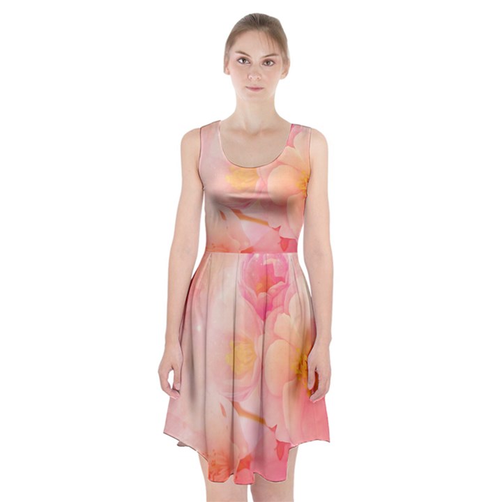 Wonderful Floral Design, Soft Colors Racerback Midi Dress