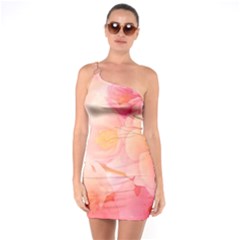 Wonderful Floral Design, Soft Colors One Soulder Bodycon Dress by FantasyWorld7