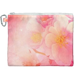 Wonderful Floral Design, Soft Colors Canvas Cosmetic Bag (xxxl) by FantasyWorld7