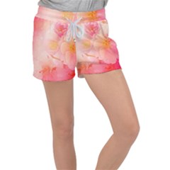 Wonderful Floral Design, Soft Colors Women s Velour Lounge Shorts by FantasyWorld7