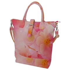 Wonderful Floral Design, Soft Colors Buckle Top Tote Bag