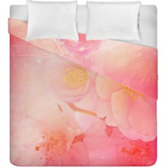 Wonderful Floral Design, Soft Colors Duvet Cover Double Side (king Size) by FantasyWorld7