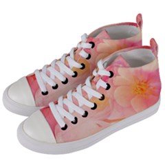 Wonderful Floral Design, Soft Colors Women s Mid-top Canvas Sneakers by FantasyWorld7