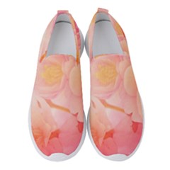 Wonderful Floral Design, Soft Colors Women s Slip On Sneakers