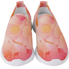 Wonderful Floral Design, Soft Colors Kids  Slip On Sneakers