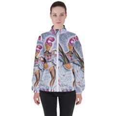 Bal Du Moulin Rouge French Cancan Women s High Neck Windbreaker