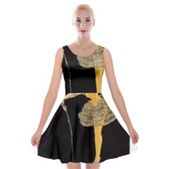 Pernis Champagne Velvet Skater Dress