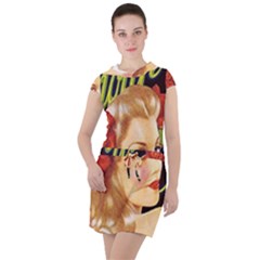 Blonde Bombshell Retro Glamour Girl Posters Drawstring Hooded Dress