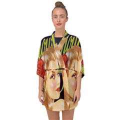 Blonde Bombshell Retro Glamour Girl Posters Half Sleeve Chiffon Kimono