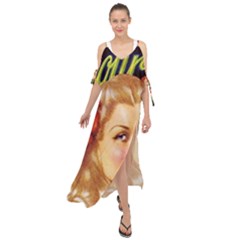 Blonde Bombshell Retro Glamour Girl Posters Maxi Chiffon Cover Up Dress