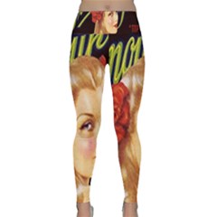 Blonde Bombshell Retro Glamour Girl Posters Lightweight Velour Classic Yoga Leggings