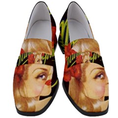 Blonde Bombshell Retro Glamour Girl Posters Women s Chunky Heel Loafers