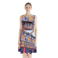 Coney Island Freak Show Sleeveless Waist Tie Chiffon Dress