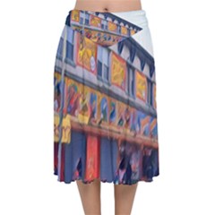 Coney Island Freak Show Velvet Flared Midi Skirt by StarvingArtisan