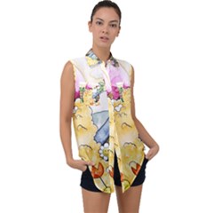 Yoshi Makeeggs8x16 Sleeveless Chiffon Button Shirt