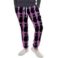 Cat Silouette Pattern Pink Men s Jogger Sweatpants