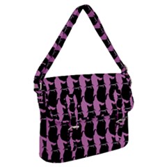 Cat Silouette Pattern Pink Buckle Messenger Bag by snowwhitegirl