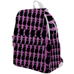 Cat Silouette Pattern Pink Top Flap Backpack