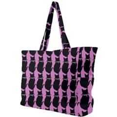 Cat Silouette Pattern Pink Simple Shoulder Bag by snowwhitegirl