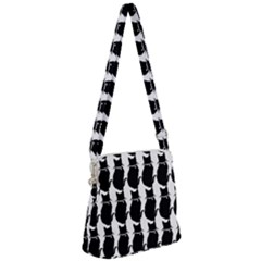 Cat Silouette Pattern Zipper Messenger Bag by snowwhitegirl