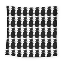 Cat Silouette Pattern Square Tapestry (large)