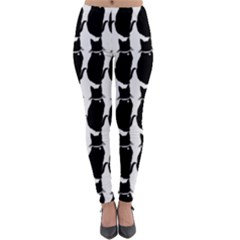 Cat Silouette Pattern Lightweight Velour Leggings