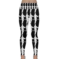 Cat Silouette Pattern Lightweight Velour Classic Yoga Leggings by snowwhitegirl