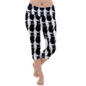 Cat Silouette Pattern Lightweight Velour Capri Yoga Leggings View1