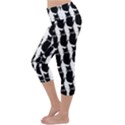 Cat Silouette Pattern Lightweight Velour Capri Yoga Leggings View2