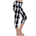 Cat Silouette Pattern Lightweight Velour Capri Yoga Leggings View3