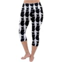 Cat Silouette Pattern Lightweight Velour Capri Yoga Leggings View4