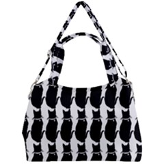 Cat Silouette Pattern Double Compartment Shoulder Bag by snowwhitegirl